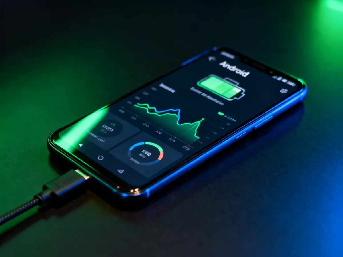 Android phone with a battery diagnostic application open